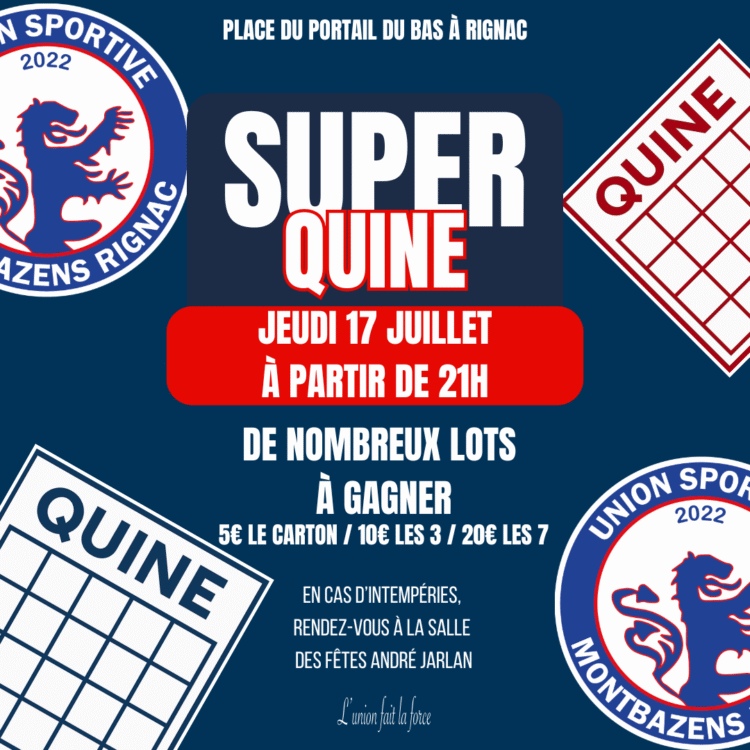 Super Quine d’été à Rignac : rendez-vous les 17 juillet et 7 août !