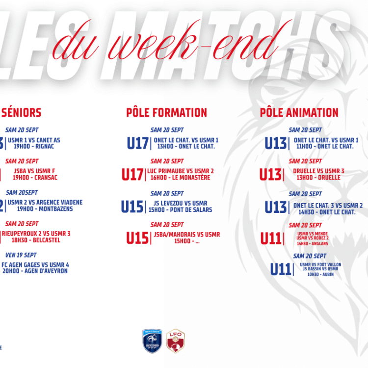 ⚽ Agenda du week-end : tous derrière nos couleurs !