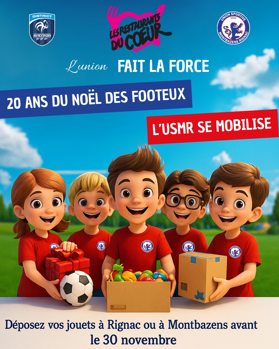 You are currently viewing L’US Montbazens Rignac se mobilise à l’occasion des 20 ans du Noël des Footeux