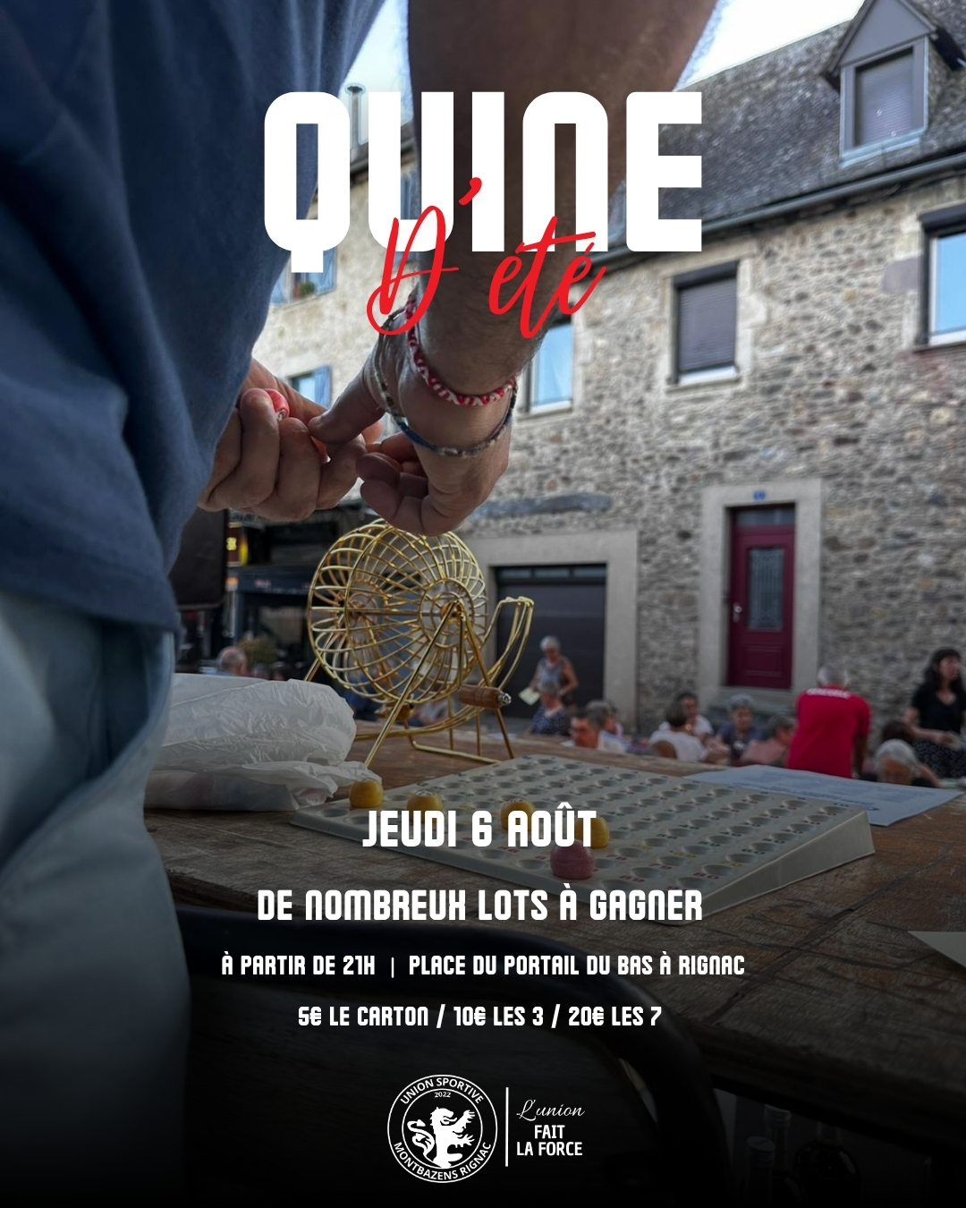 You are currently viewing QUINE D&rsquo;ÉTÉ : NOUVELLE SOIRÉE LE 6 AOÛT À RIGNAC